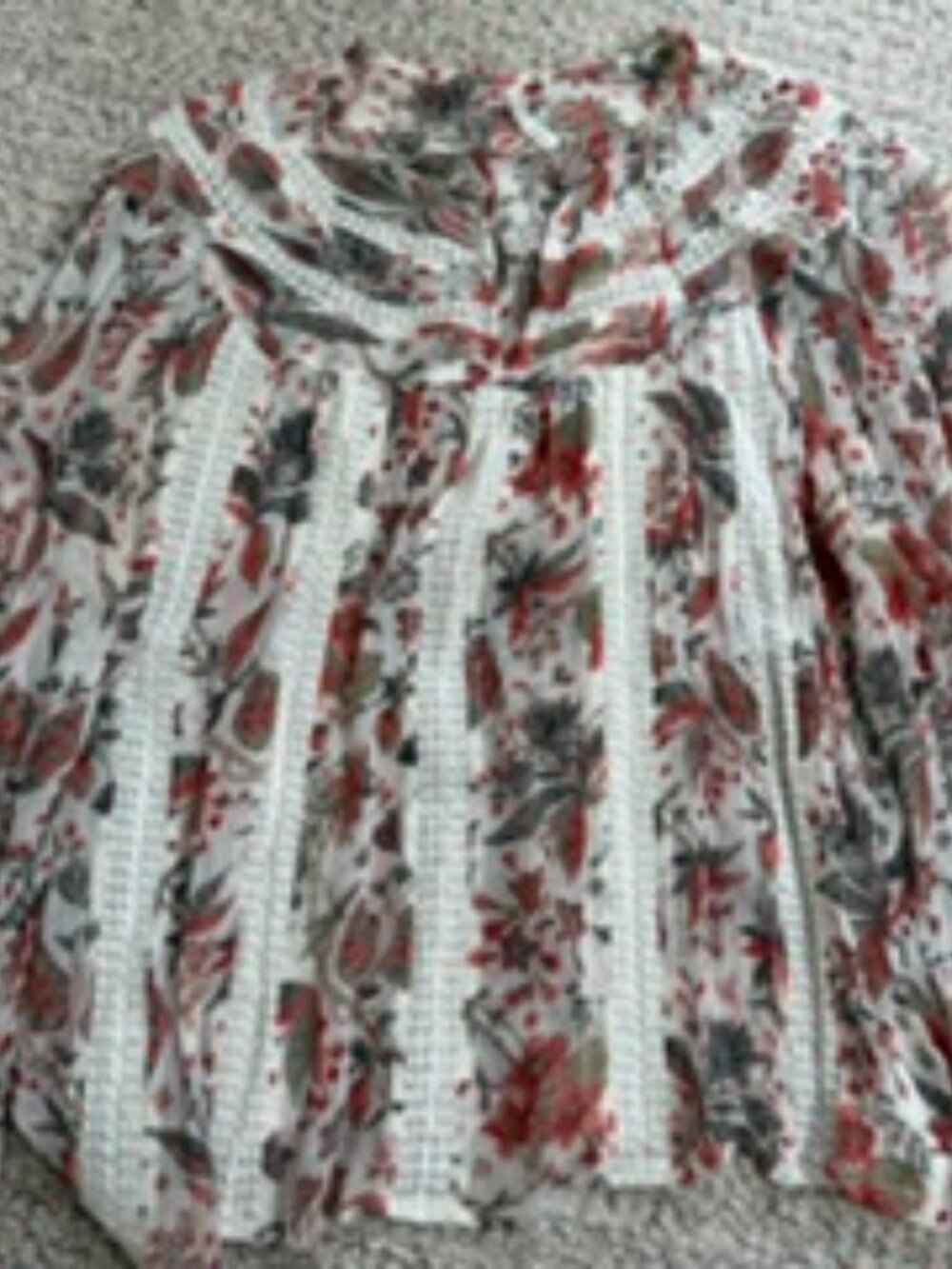 Anthropologie Print Blouse with Lace Detail